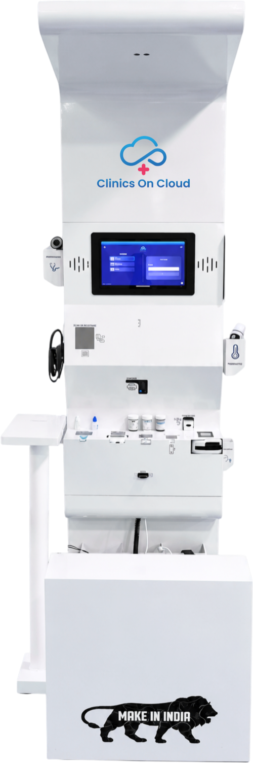 A Clinics On Cloud medical ATM, front view